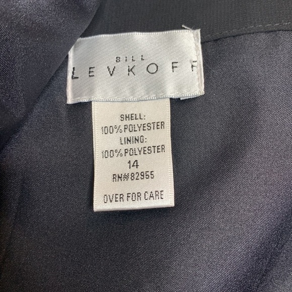 Bill Levkoff NWT Black One Shoulder Evening Cocktail Wedding Side Zip Dress 14 - Picture 13 of 16